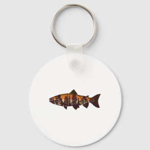 Forellenangeln Wald Natur Wildtiere Angler Schlüsselanhänger