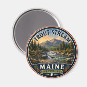 Forellenbach Fryeburg Maine Rundmagnet Magnet (Vorderseite/Rückseite)