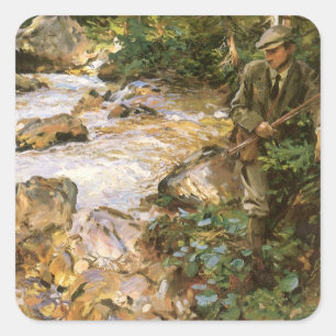 Forellenbach in Tirol von John Singer Sargent Quadratischer Aufkleber