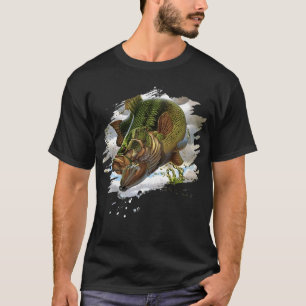 Forellenbarsch-Angeln für Männer Cooles Fischjagen T-Shirt