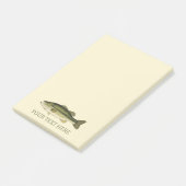 Forellenbarsch-Angeln Personalisiert Post-it Klebezettel (angewinkelt)