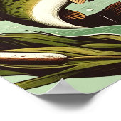 Forellenbarsch-Angler Fischer Vatertag Poster (Ecke)