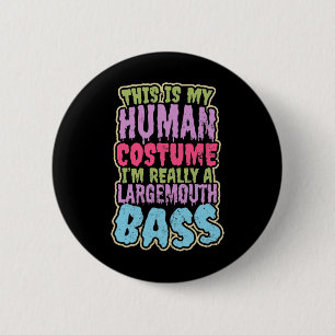 Forellenbarsch-Angler-Kostüm-Geschenk  Button
