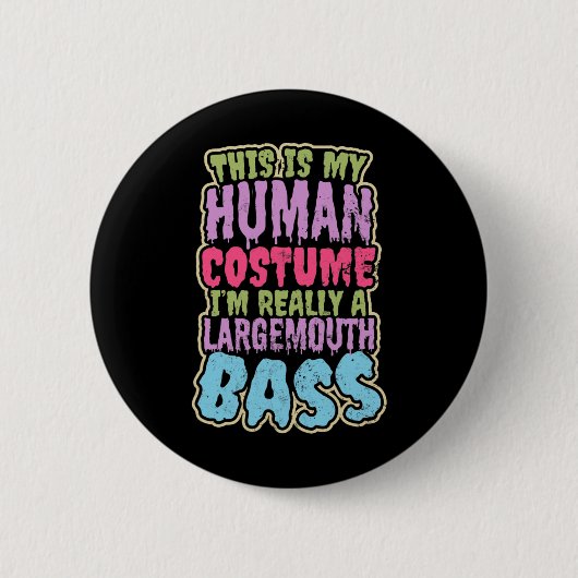 Forellenbarsch-Angler-Kostüm-Geschenk Button (Vorderseite)