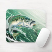 Forellenbarsch-Fischen Mousepad (Mit Mouse)