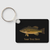 Forellenbarsch Ihr Text hier Fisch Schlüsselanhänger (Rückseite)