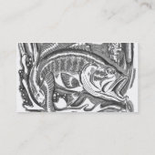 Forellenbarsch in den Cattails Visitenkarte (Rückseite)