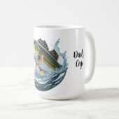 Forellenbarsch schlägt oberflächenköder kaffeetasse (VorderseiteRechts)