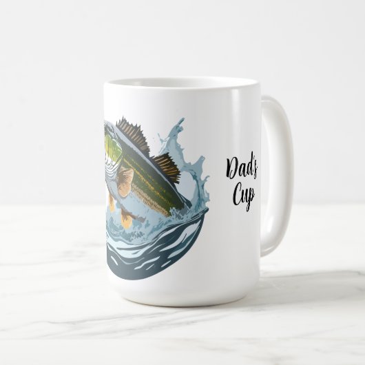 Forellenbarsch schlägt oberflächenköder kaffeetasse (VorderseiteRechts)