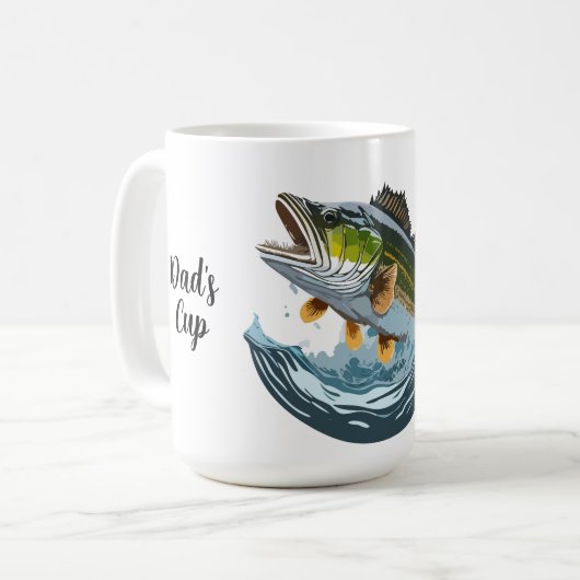 Forellenbarsch schlägt oberflächenköder kaffeetasse (Vorderseite Links)