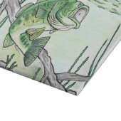 Forellenbarsch Springt Fischen Schneidebrett (Ecke)