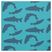 Forellenfisch Blau Muster Baumwolle Stoff (Muster)