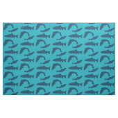 Forellenfisch Blau Muster Baumwolle Stoff (Fat Quarter (45,7 x 55,9 cm))