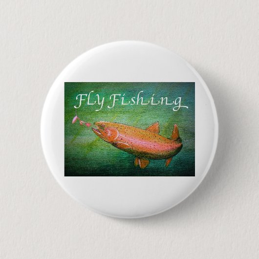 Forellenfisch Lachs/Regenbogenforelle Button (Vorderseite)