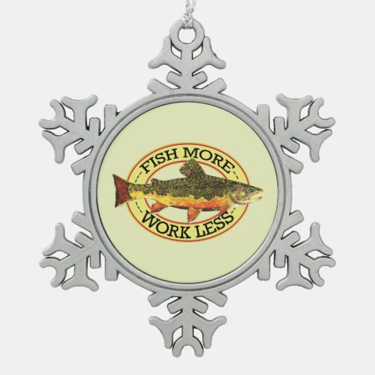 Forellenfisch mehr schneeflocken Zinn-Ornament (Vorderseite)