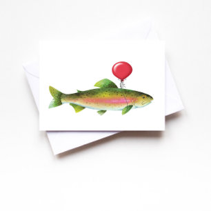 Forellenfisch sein Papa Geburtstags-Grußkarte Karte
