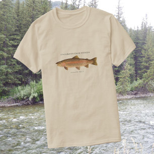 Forellenfischen mit Regenbogenforelle Vintage-Bild T-Shirt