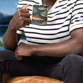 Forellenfischer Monogramm Kaffeetasse
