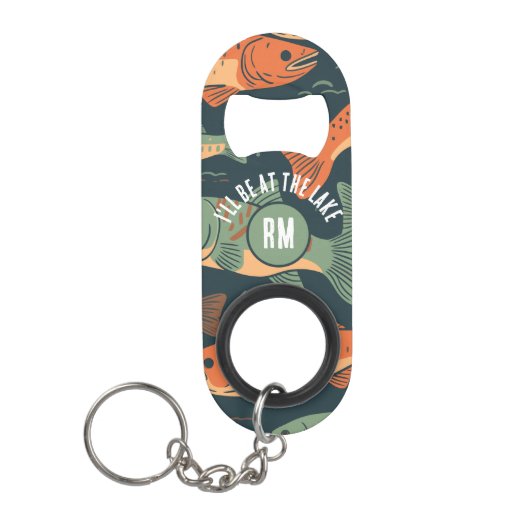 Forellenfischer Monogramm Mini Flaschenöffner (Vorderseite)