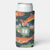 Forellenfischer Monogramm Selters Dosenkühler (Seltzer Vorderseite)