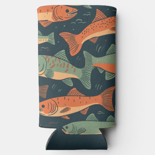 Forellenfischer Monogramm Selters Dosenkühler (Rückseite)