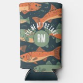 Forellenfischer Monogramm Selters Dosenkühler (Vorderseite)