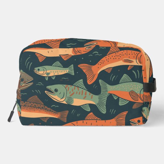 Forellenfischer Monogramm Waschbeutel (Rückseite)