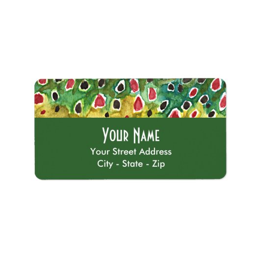 Forellenfischerei Adressaufkleber (Vorne)