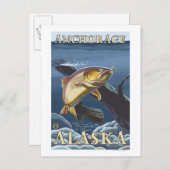 Forellenfischerei - Ankerplatz, Alaska Postkarte (Vorne/Hinten)