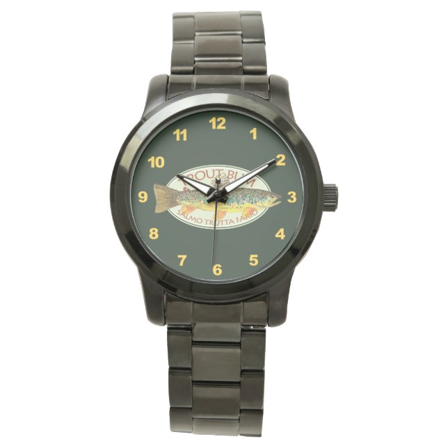 Forellenfischerei Armbanduhr (Vorderseite)