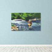 Forellenfischerei auf Catherine's Creek Leinwanddruck (Insitu (Holzboden))