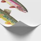 Forellenfischerei - Bach, Braun, Regenbogen Geschenkpapier (Ecke)