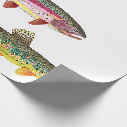 Forellenfischerei - Bach, Braun, Regenbogen Geschenkpapier (Ecke)