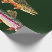 Forellenfischerei - Bach, Braun, Regenbogen Geschenkpapier (Ecke)