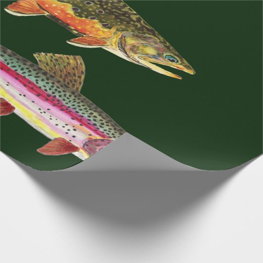 Forellenfischerei - Bach, Braun, Regenbogen Geschenkpapier (Ecke)