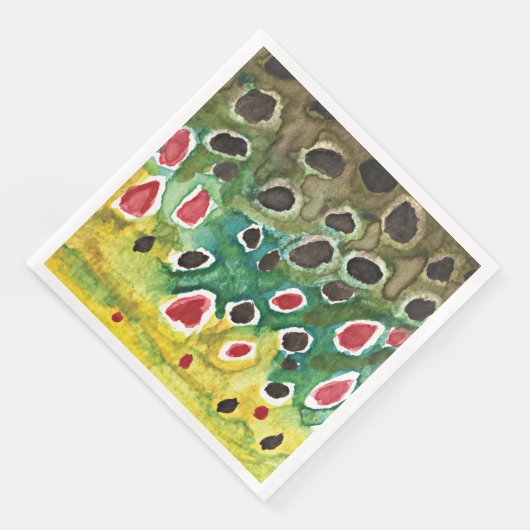 Forellenfischerei, Chthyologie Serviette (Ecke)