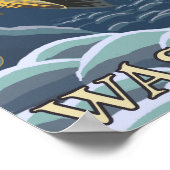 Forellenfischerei Cross-Section - Wenatchee River, Poster (Ecke)
