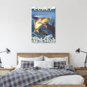 Forellenfischerei - Curry, Alaska Leinwanddruck (Insitu (Schlafzimmer))