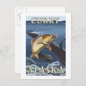 Forellenfischerei - Curry, Alaska Postkarte (Vorne/Hinten)
