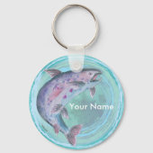 Forellenfischerei Custom Schlüsselanhänger (Vorderseite)