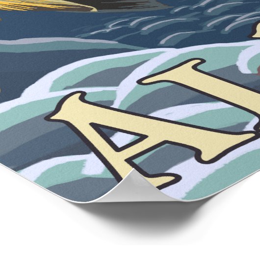 Forellenfischerei - Dawson, Alaska Poster (Ecke)