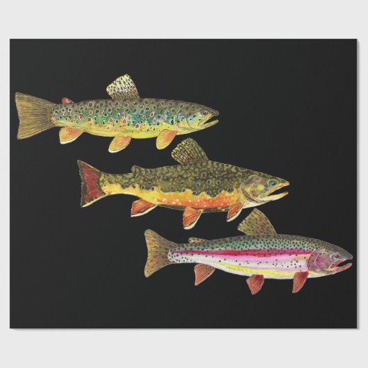 Forellenfischerei Geschenkpapier (Flach)