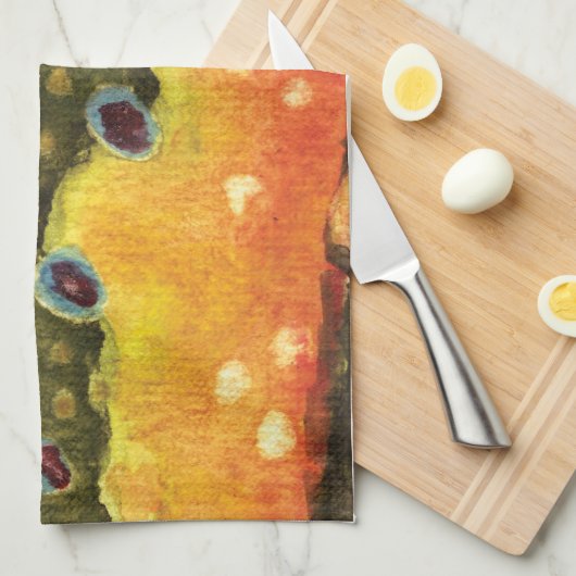 Forellenfischerei Geschirrtuch (Viertel Falte)