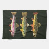 Forellenfischerei Geschirrtuch (Horizontal)