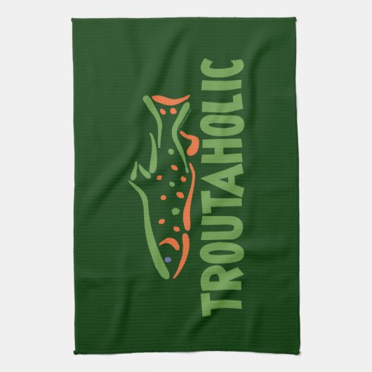 Forellenfischerei Geschirrtuch (Vertikal)