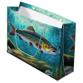 Forellenfischerei Große Geschenktüte (Vorderseite Schrägansicht)