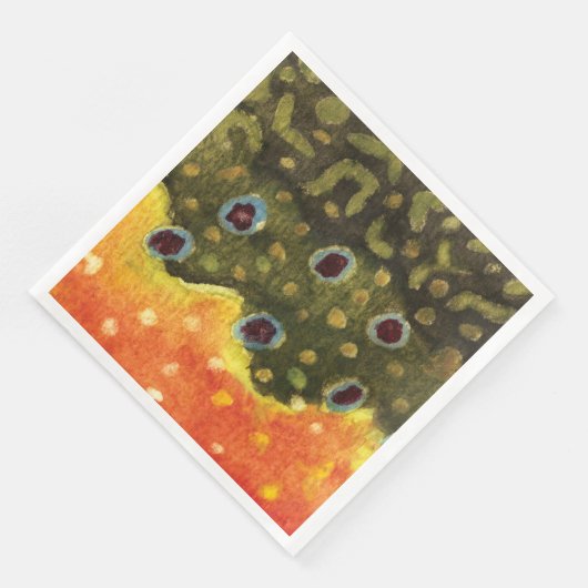 Forellenfischerei, Ichthyologie Serviette (Ecke)