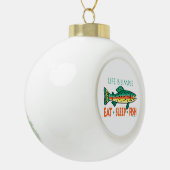 Forellenfischerei Keramik Kugel-Ornament (Links)