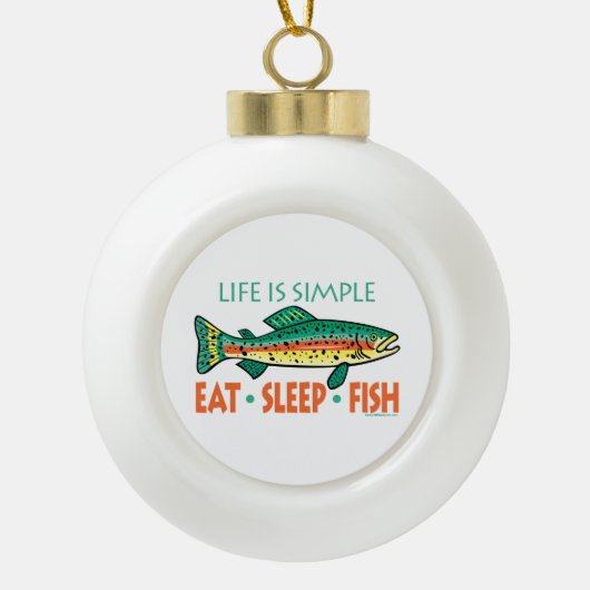 Forellenfischerei Keramik Kugel-Ornament (Vorderseite)