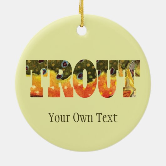 Forellenfischerei Keramik Ornament (Hinten)